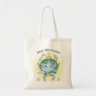 Bolsa Tote dia da terra planeta fofo