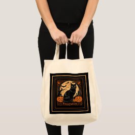 Bolsa Tote Dia das Bruxas de Gato Negro