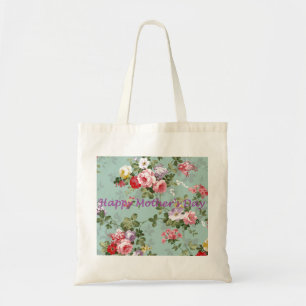 Bolsa Tote Dia das mães feliz - vintage floral