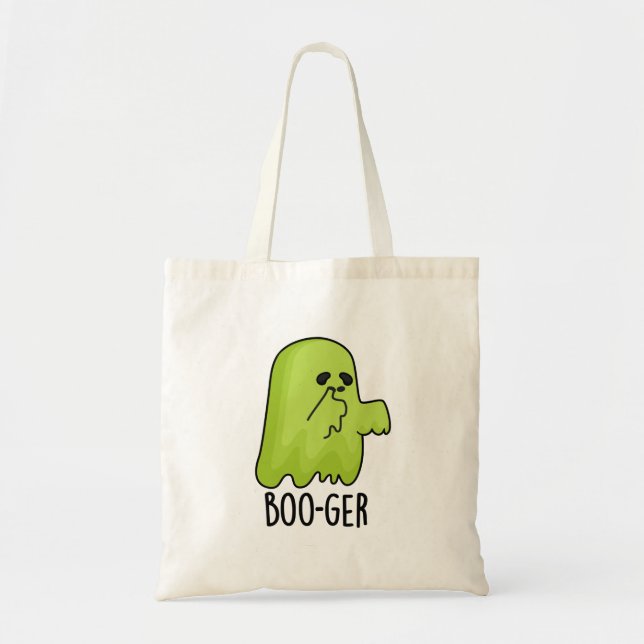 Bolsa Tote Dia de as Bruxas engraçado Boo-ger Booger Ghost Pu (Frente)