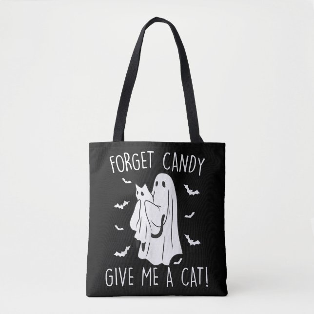 Bolsa Tote Dia de as Bruxas engraçado Ghost Esquece O Docinho (Frente)