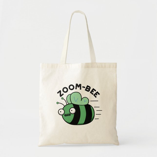 Bolsa Tote Dia de as Bruxas engraçado Zombie Bee Pun (Frente)
