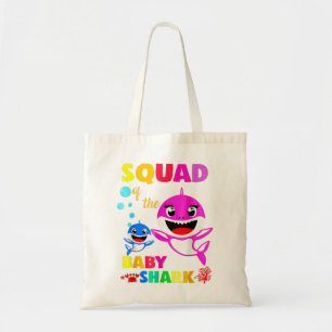 Bolsa Tote Dia de as mães da Família de Tubarões Quadrados
