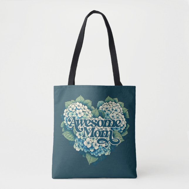 Bolsa Tote Dia de as mães de Hydrangeas da Mãe Incrível (Frente)