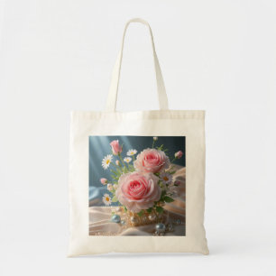 Bolsa Tote Dia de as mães Delicar rosas rosa e margaridas bra
