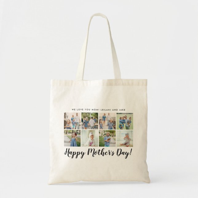 Bolsa Tote Dia de as mães Feliz 8 Foto Personalizada (Frente)