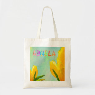 Bolsa Tote Dia de as mães Feliz Abuela Yellow Watercolor Tul