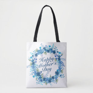 Bolsa Tote Dia de as mães Feliz de inverno Banheira Floral Wr