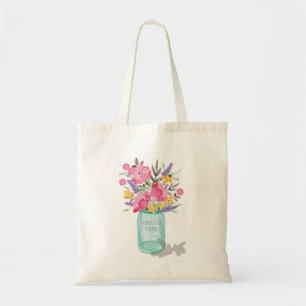 Bolsa Tote Dia de as mães Jar Vase com Flores
