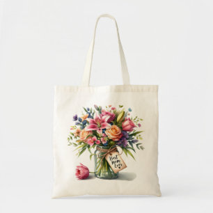 Bolsa Tote Dia de as mães Melhor Mãe de Sempre em Aquarela