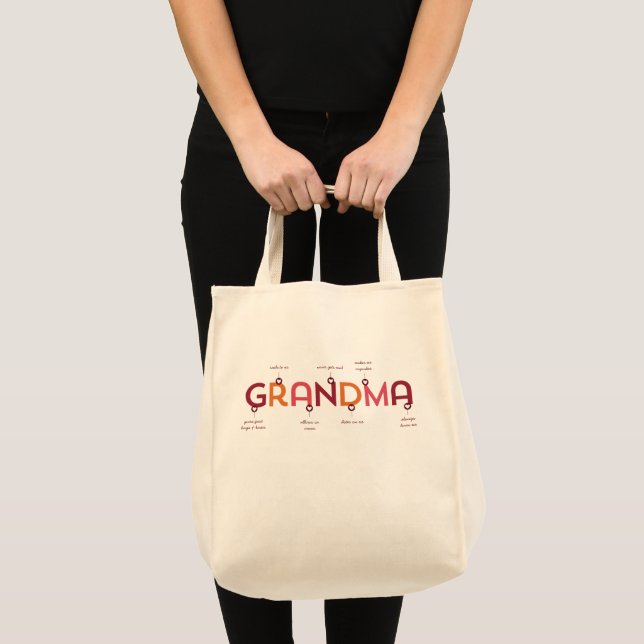 Bolsa Tote Dia de as mães para vovó - Saco de Tote Personaliz (Frente (produto))