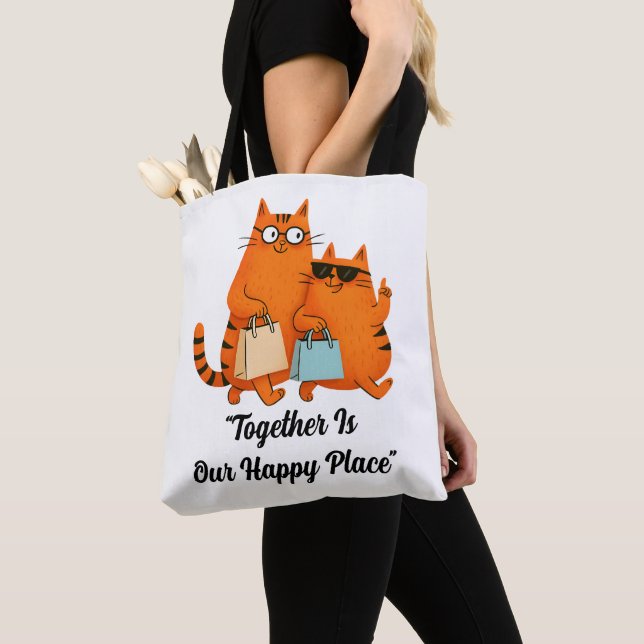 Bolsa Tote Dia de Compras Amor de Gato (Close Up)
