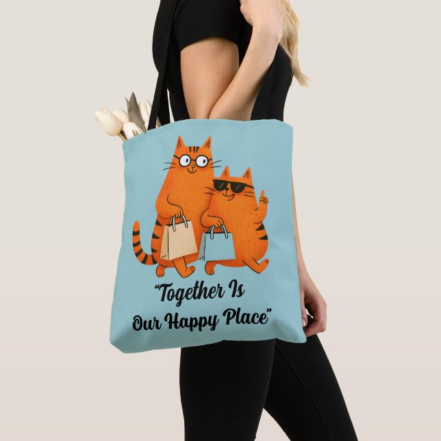 Bolsa Tote Dia de Compras Amor de Gato (Close Up)