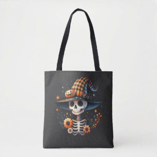 Bolsa Tote dia de halloween do skeletskull
