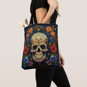 Bolsa Tote Dia de los Muertos - Crânio Decorativo Bag