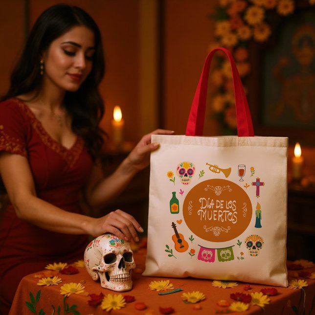 Bolsa Tote Día de los Muertos Tote Bag | Dia dos Mortos (Criador carregado)