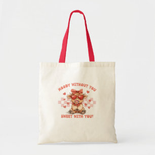 Bolsa Tote Dia de os namorados Coquette Highland Cow