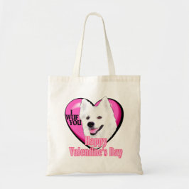 Bolsa Tote Dia de os namorados de Cão Eskimo Americano