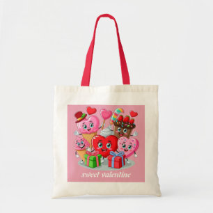 Bolsa Tote Dia de os namorados de Cartoon Heart & Sweet amigo