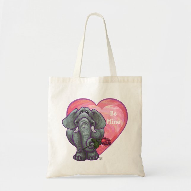 Bolsa Tote Dia de os namorados de elefante (Frente)