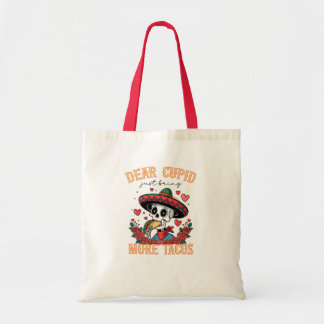 Bolsa Tote Dia de os namorados engraçado Taco Lover Skeleton
