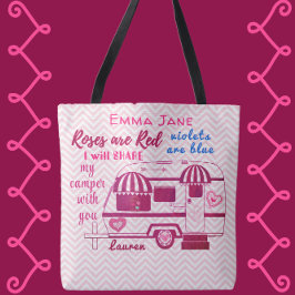 Bolsa Tote Dia de os namorados Reboque Viagem da Vintage Camp