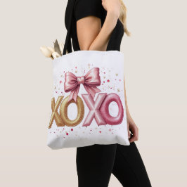 Bolsa Tote Dia de os namorados rosa XOXO namorados