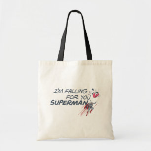 Bolsa Tote Dia de os namorados Superman  Eu estou caindo para
