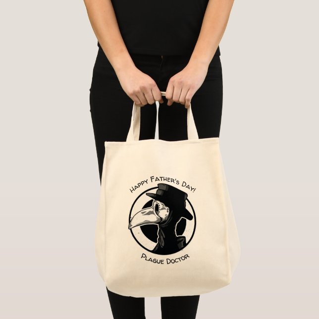 Bolsa Tote Dia de os pais Peste Médica Bird Mask B/W Steampun (Frente (produto))
