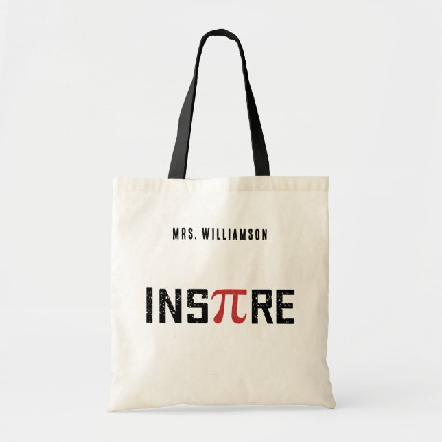 Bolsa Tote Dia de Pi InsPire Personalizado | Presentes de Mat (Frente)