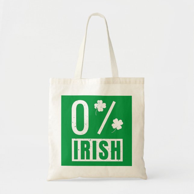 Bolsa Tote Dia de São Patrício 0% Irish Four Leaf Clover (Frente)