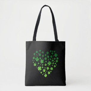 Bolsa Tote Dia de São Patrício Feliz de Shamrock do Coração B