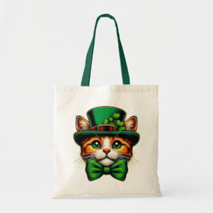 Bolsa Tote Dia de São Patrício, gato/gatinho