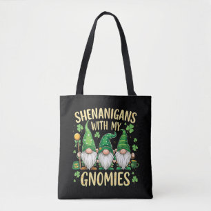Bolsa Tote Dia de São Patrício Shamrock Gnome Sortudo