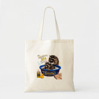 Bolsa Tote Dia de Spa do Guaxinim Jimothy Banho de Espuma Fof