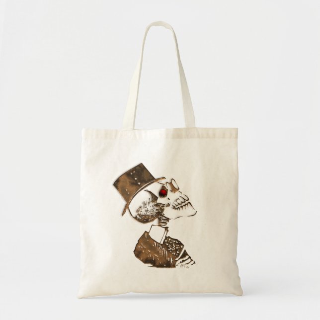Bolsa Tote Dia do Caveira Steampunk Morto (Frente)