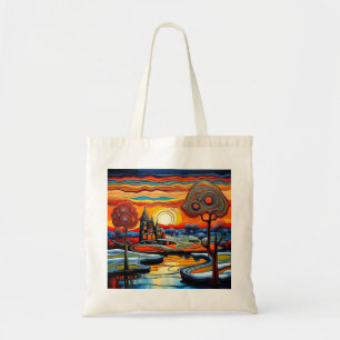 Bolsa Tote Dia do inverno no pôr do sol 14