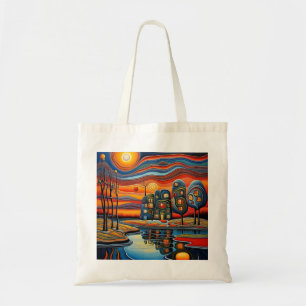 Bolsa Tote Dia do inverno no pôr do sol 9