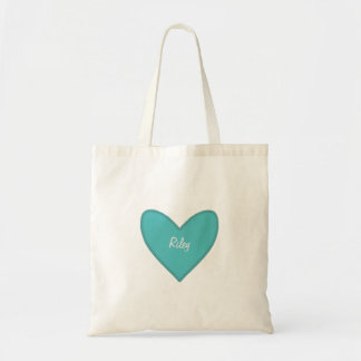 Bolsa Tote Dia do Namorados bonito do Teal Large Heart