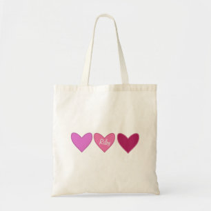 Bolsa Tote Dia do Namorados bonito, Rosa e Lavanda