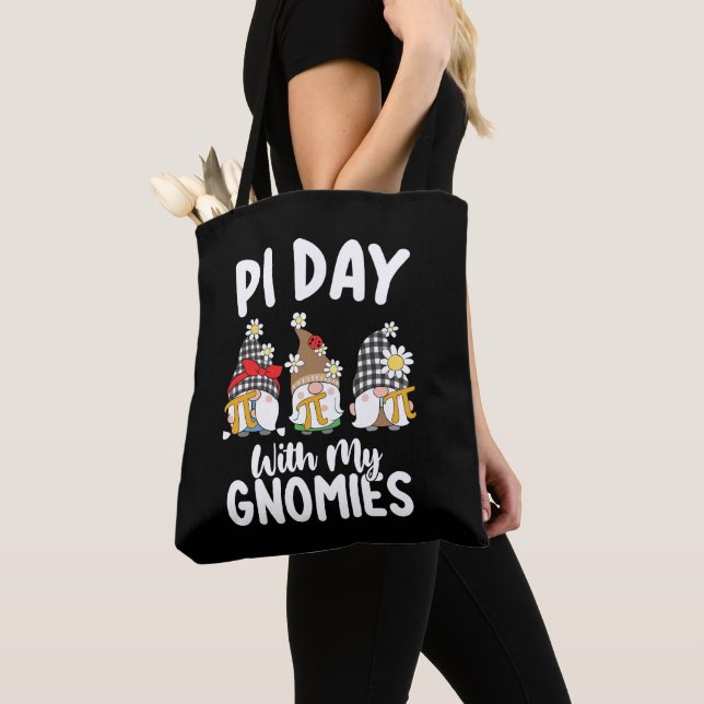 Bolsa Tote Dia do Pi Com Meus Gnomos Divertido Matemática (Close Up)