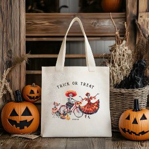 Bolsa Tote Dia dos Mortos   Saca de Tratamento de Halloween p
