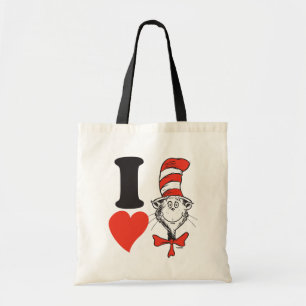 Bolsa Tote Dia dos Namorados do Dr. Seuss Eu Amo o Gato no