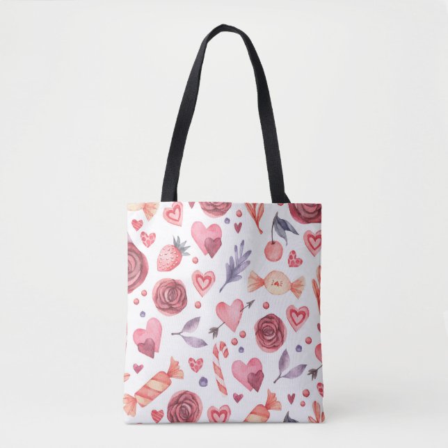 Bolsa Tote Dia dos Namorados Floral e Doce (Frente)