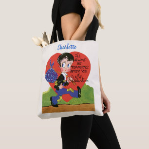 Bolsa Tote Dia dos Namorados Retrô, Coração de Menino Vagabun