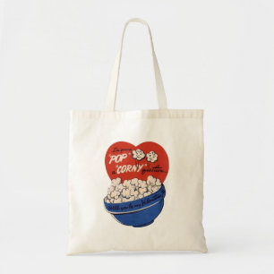 Bolsa Tote Dia dos namorados retro, pop da pipoca uma