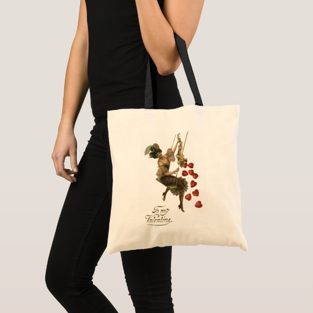 Bolsa Tote Dia dos Namorados Vitoriano Antigo, Senhora no Bal (Frente (produto))
