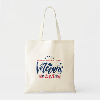 Bolsa Tote Dia dos Veteranos - Honrando todos os que serviram