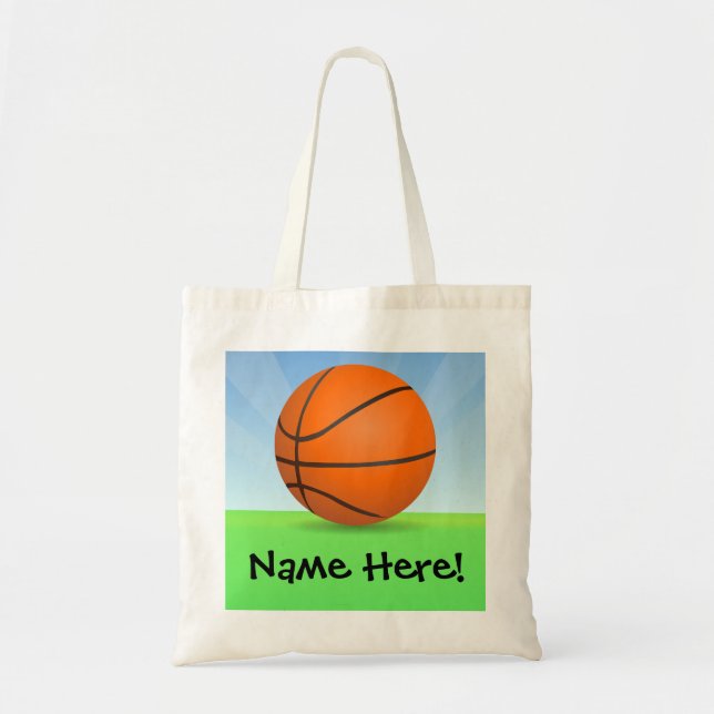 Bolsa Tote Dia ensolarado do basquetebol dos esportes do (Frente)