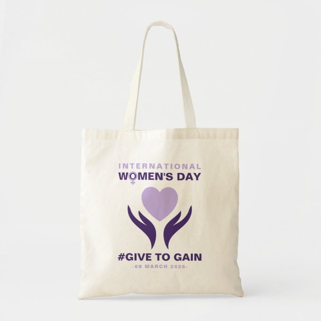 Bolsa Tote Dia Internacional da Mulher Give To Gain 2026 (Frente)